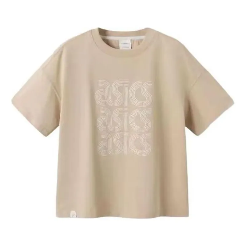 (GS) ASICS Wordmark Logo T-Shirt 'Beige' 332241173021 sold by KicksCrew