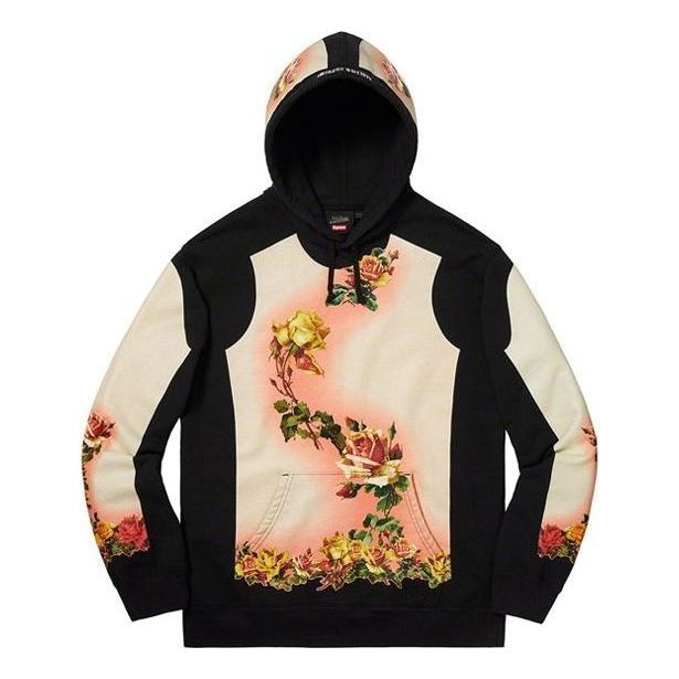Supreme x Jean Paul Gaultier Floral Print Hooded Sweatshirt 'White Black Yellow' SUP-SS19-776 sold by KicksCrew