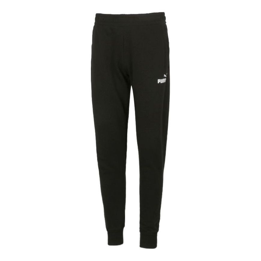 Puma Essentials Logo Pants 'Black White' 588671-01 sold by KicksCrew