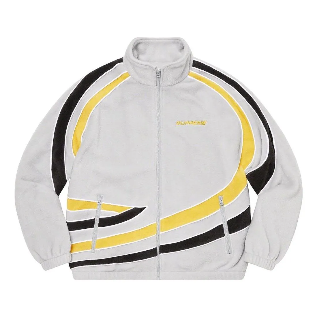 Supreme Racing Fleece Jacket 'Grey Black Yellow' SUP-SS23-170 sold by KicksCrew