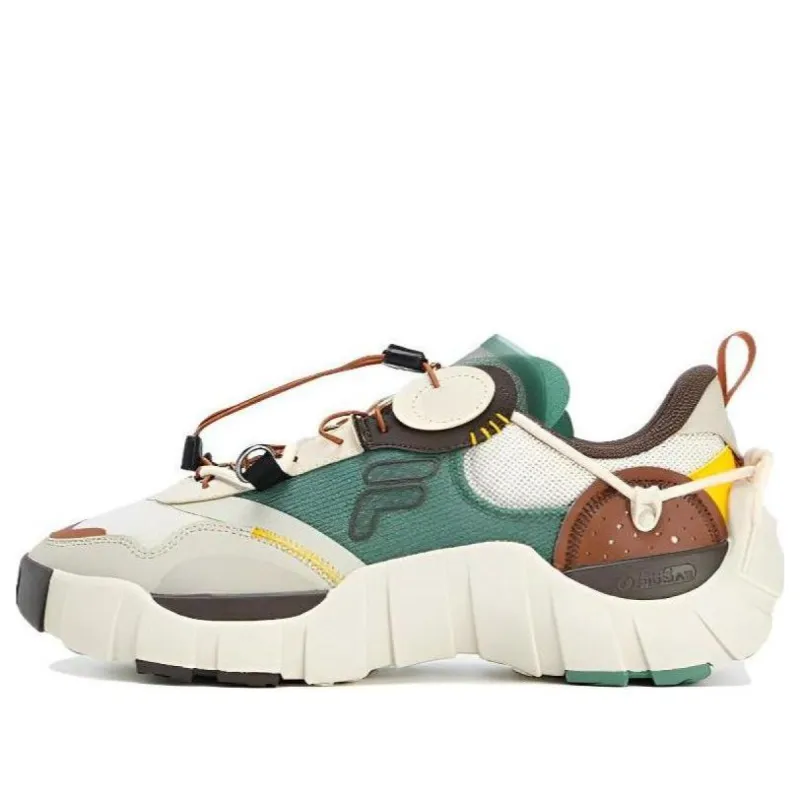 FILA FUSION Bone Sneakers 'White Green Brown' T12M321201FBA sold by KicksCrew
