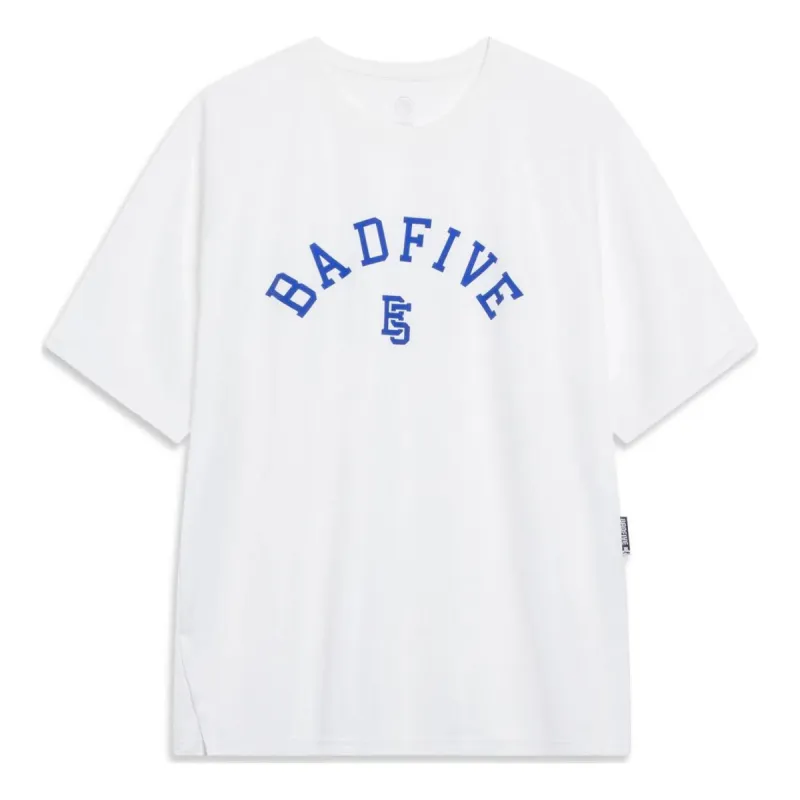 Li-Ning BadFive Logo T-shirt 'White Blue' ATST087-1 sold by KicksCrew