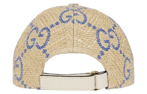 (WMNS) Gucci GG Raffia Effect Baseball Hat 'Beige Blue' 701713-3HAJF-9577 sold by KicksCrew