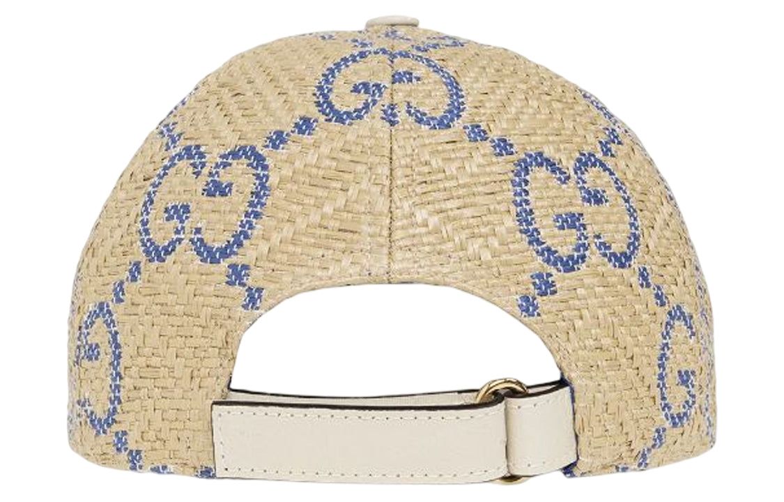 (WMNS) Gucci GG Raffia Effect Baseball Hat 'Beige Blue' 701713-3HAJF-9577 sold by KicksCrew product image thumbnail 2