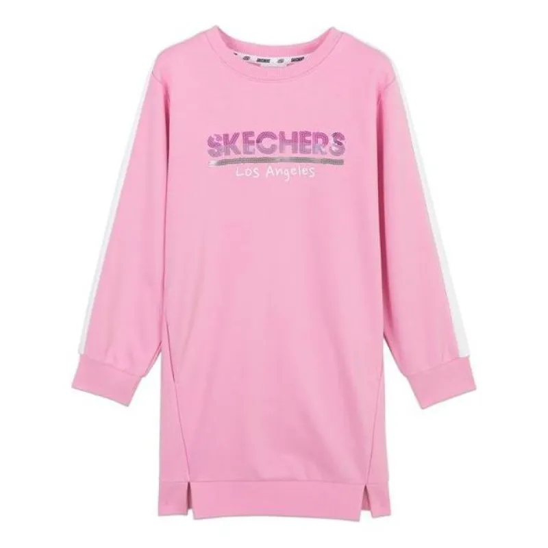 (GS) Skechers Logo Printed Crew Dress 'Pink' L121G093 sold by KicksCrew