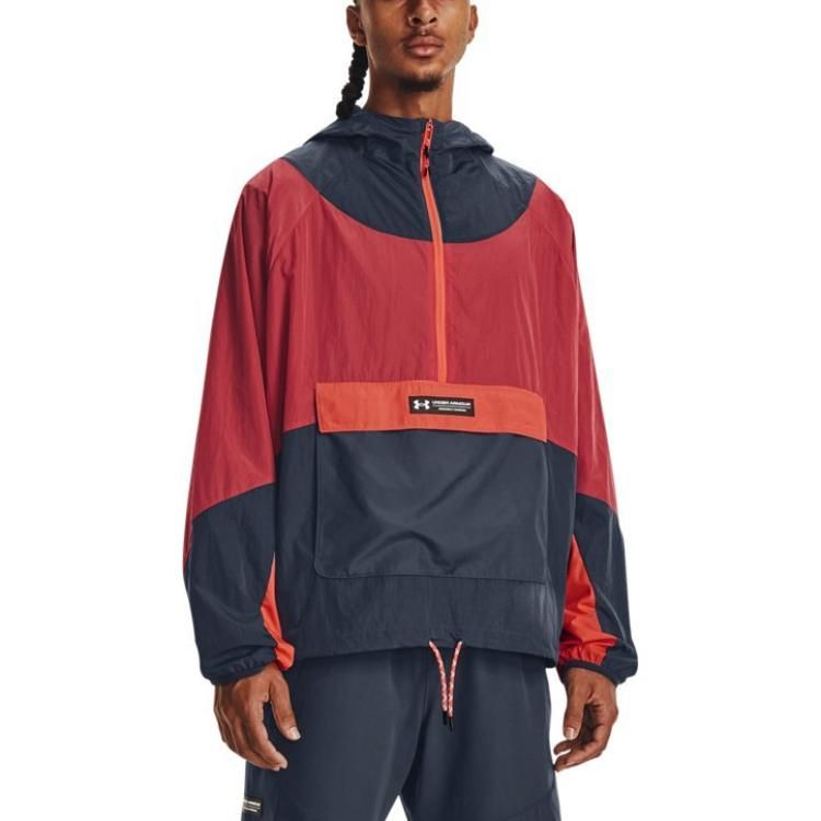 Under Armour Rush Woven 1/2 Zip Anorak Jacket 'Red Grey' 1377183-044 sold by KicksCrew product image thumbnail 4