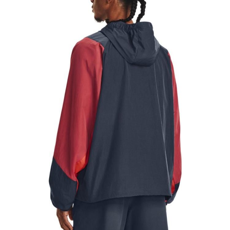 Under Armour Rush Woven 1/2 Zip Anorak Jacket 'Red Grey' 1377183-044 sold by KicksCrew product image thumbnail 5