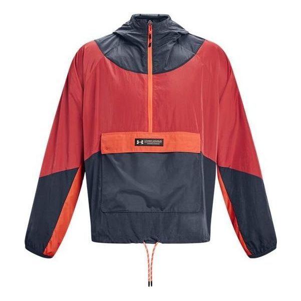 Under Armour Rush Woven 1/2 Zip Anorak Jacket 'Red Grey' 1377183-044 sold by KicksCrew
