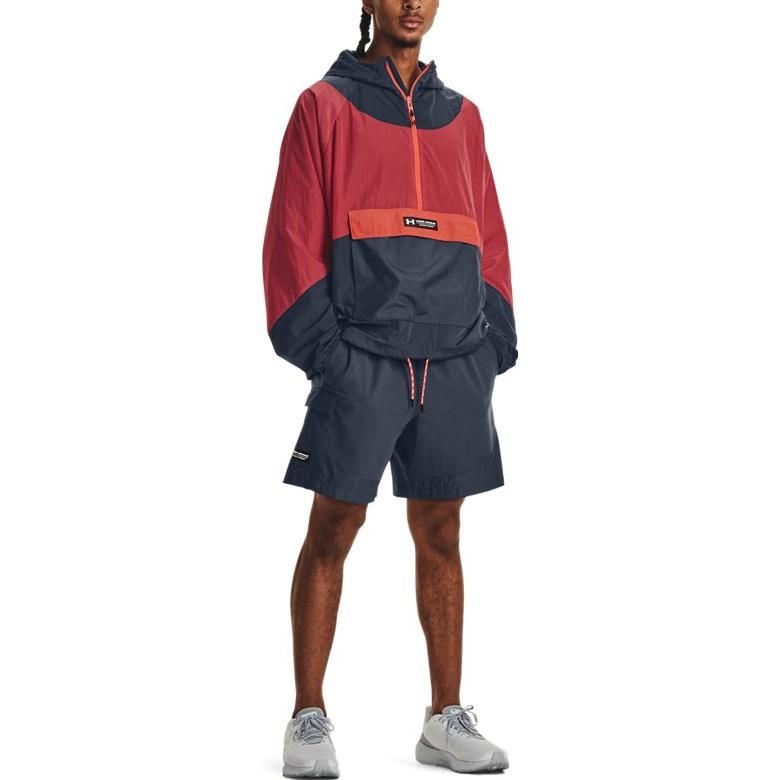 Under Armour Rush Woven 1/2 Zip Anorak Jacket 'Red Grey' 1377183-044 sold by KicksCrew product image thumbnail 3