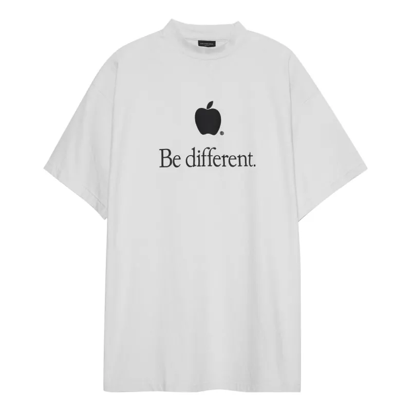 Balenciaga Be Different T-Shirt 'White Black' 712398TNVB39784 sold by KicksCrew
