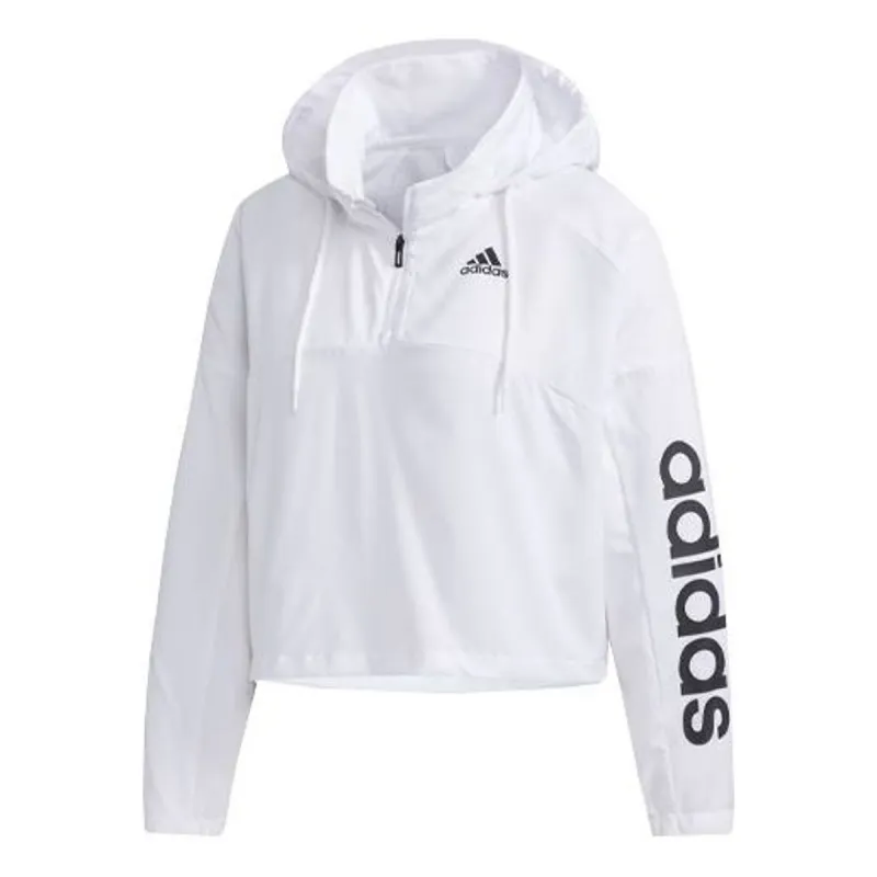 (WMNS) adidas Windbreaker Track Top 'White  Black' GD4612 sold by KicksCrew