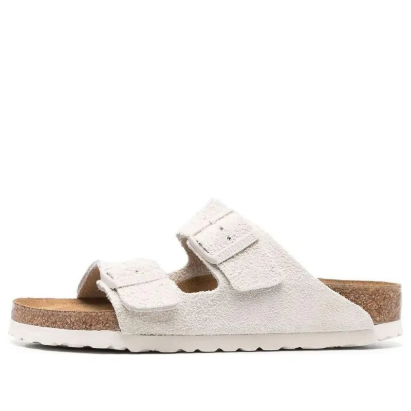 Birkenstock Arizona Soft Footbed Suede Leather Narrow Fit Sandals 'Antique White' 1024516 sold by KicksCrew