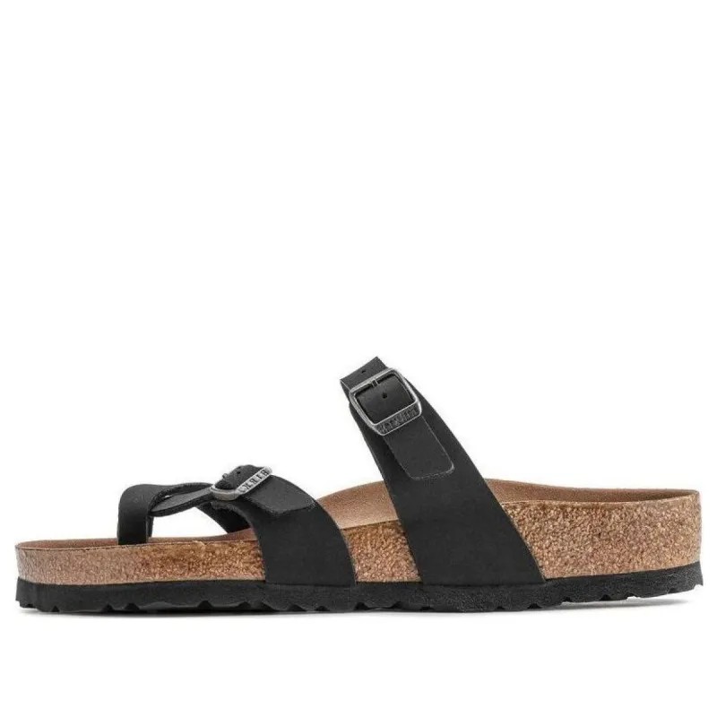 Birkenstock Mayari Vegan Birko-Flor Birkibuc Narrow Fit Sandals 'Black' 1021231 sold by KicksCrew
