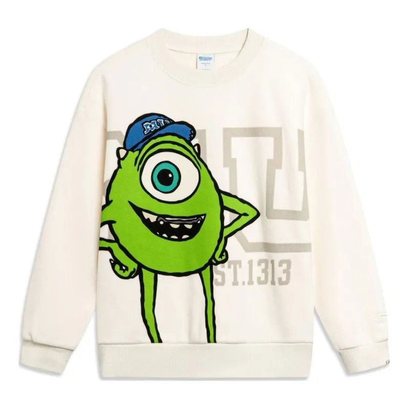 (WMNS) Li-Ning x Disney Monster University Warm Fleece Sweatershirt 'Beige' AWDT812-2 sold by KicksCrew