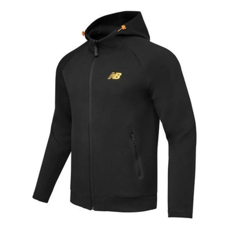New Balance Tech Fleece Full-Zip Hooded Jacket 'Black Orange' AMJ11329-BK sold by KicksCrew