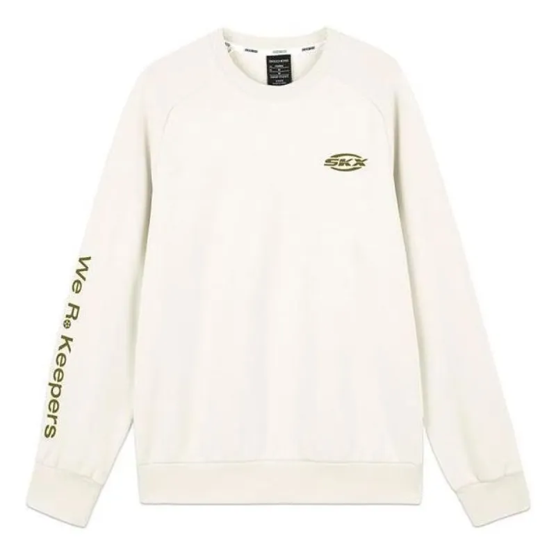 Skechers SKX Letter Print Crew Sweater 'White Black' L422U099 sold by KicksCrew
