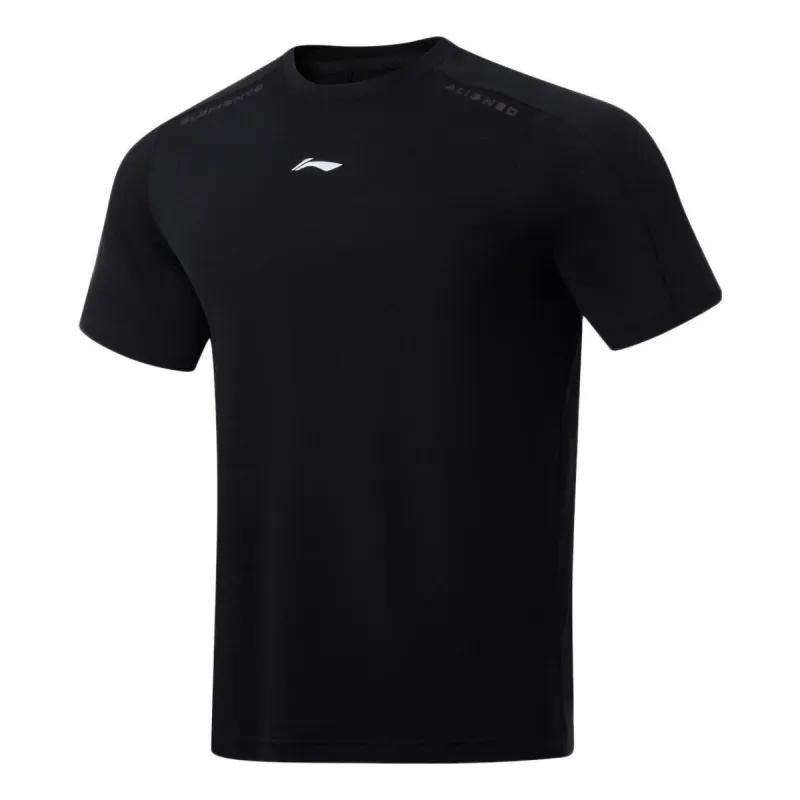 Li-Ning Small Logo Training T-shirt 'Black' ATST035-4 sold by KicksCrew