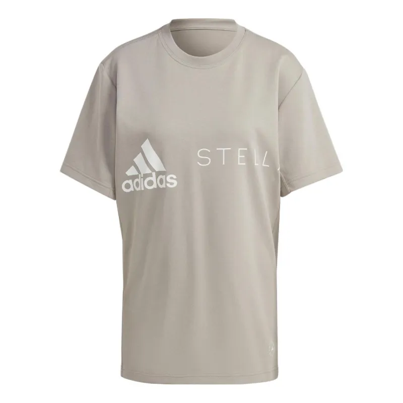 (WMNS) Adidas By Stella McCartney logo-print T-shirt 'Grey' HY1141 sold by KicksCrew