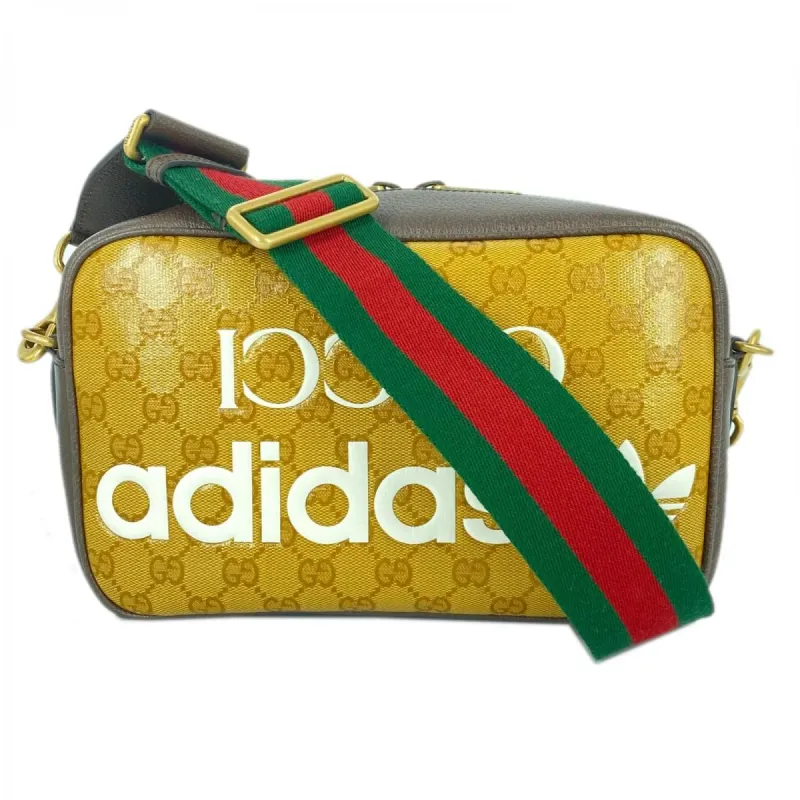 GUCCI x adidas Collaboration Shoulder crossbody Bag 'Gold' 702427 sold by KicksCrew