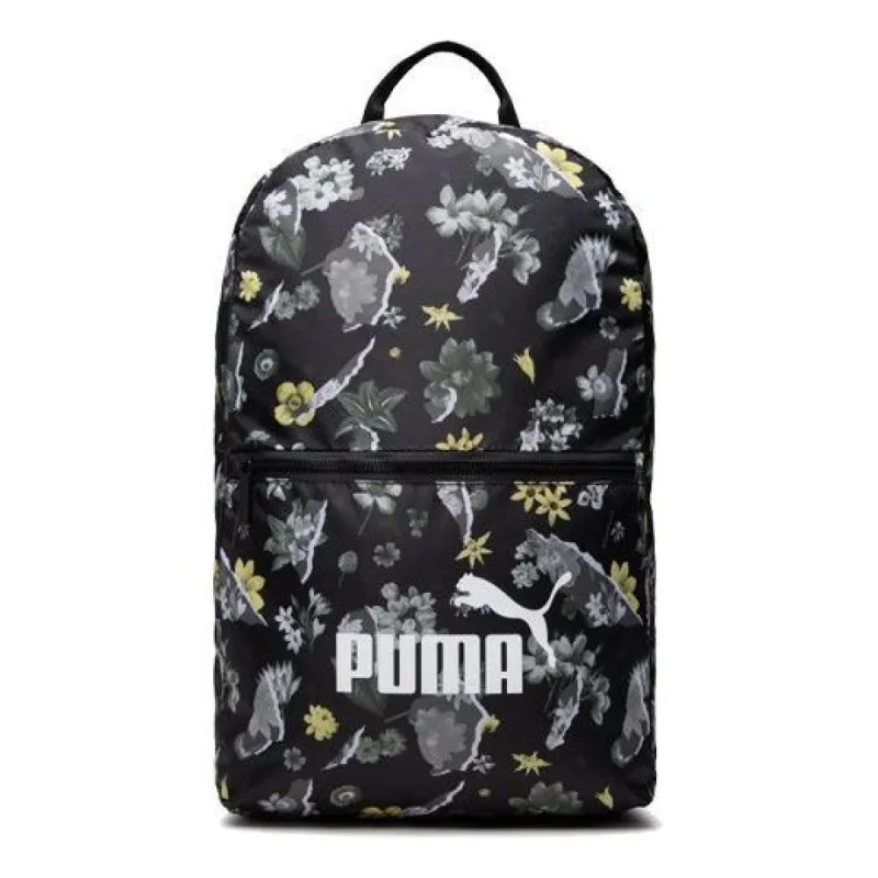 (WMNS) Puma Core Seasonal Daypack Backpack 'Black White Purple Yellow' 077381-01 sold by KicksCrew