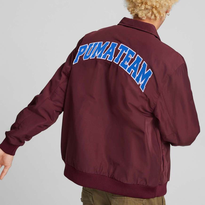 Puma Team Bomber Button Down Jacket 'Burgundy' 539272-42 sold by KicksCrew product image thumbnail 4