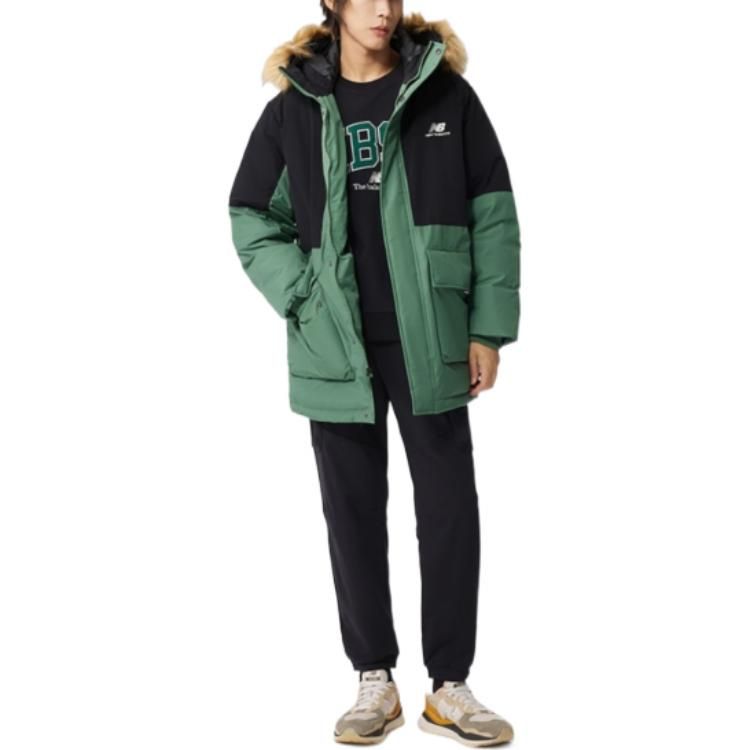 New Balance Color Block Down Jacket 'Green Black' AMJ23355-JD sold by KicksCrew product image thumbnail 3
