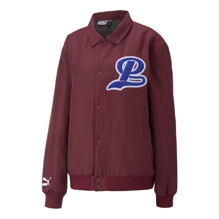 Puma Team Bomber Button Down Jacket 'Burgundy' 539272-42 sold by KicksCrew