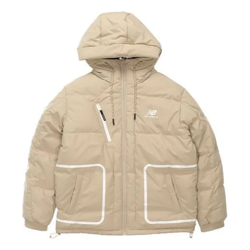New Balance Logo Down Jacket 'Beige' AMJ14324-BEI sold by KicksCrew