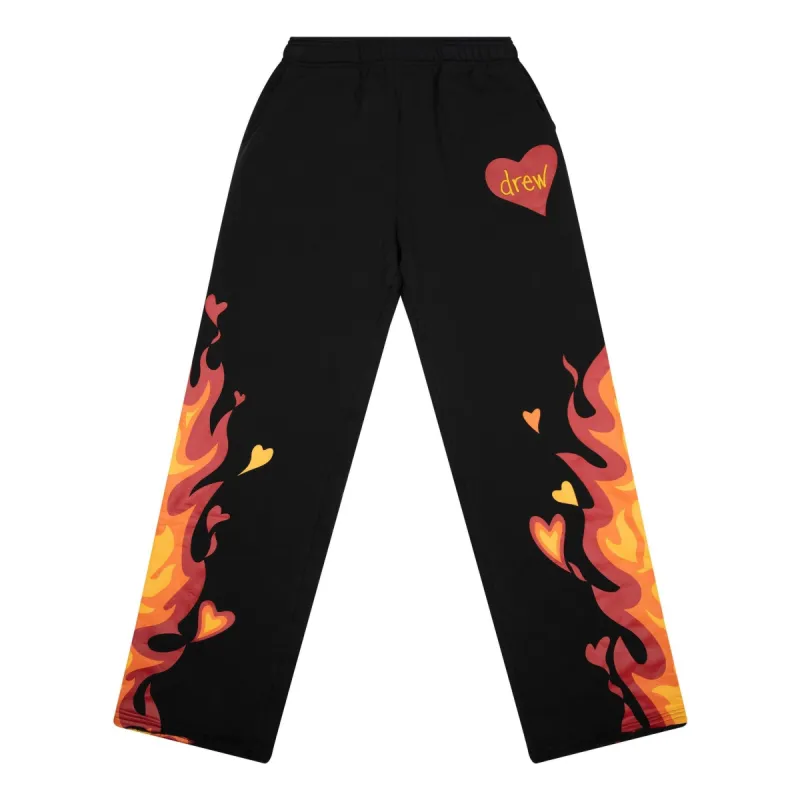 Drew House Fire Sweatpants 'Black' DR-FW22-425 sold by KicksCrew