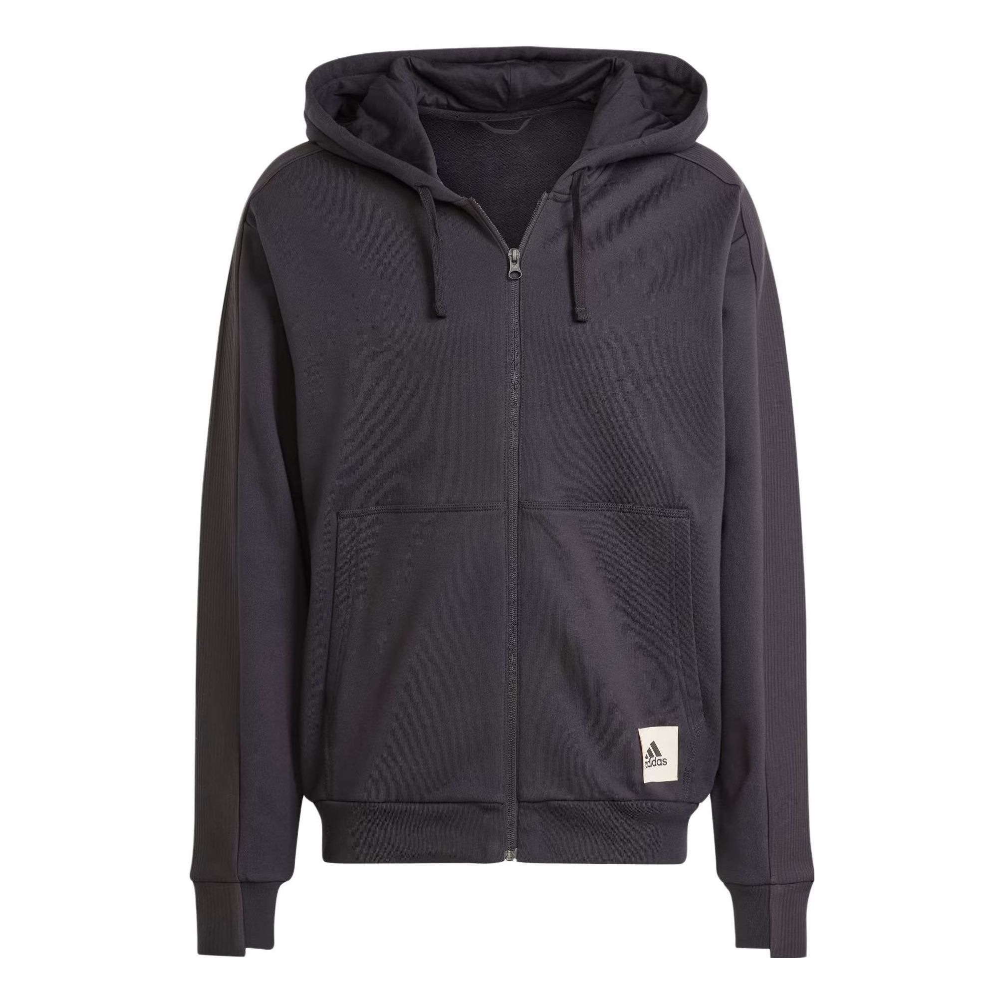 adidas Lounge French Terry Full-Zip Sweatshirt 'Black' IQ3422 sold by KicksCrew