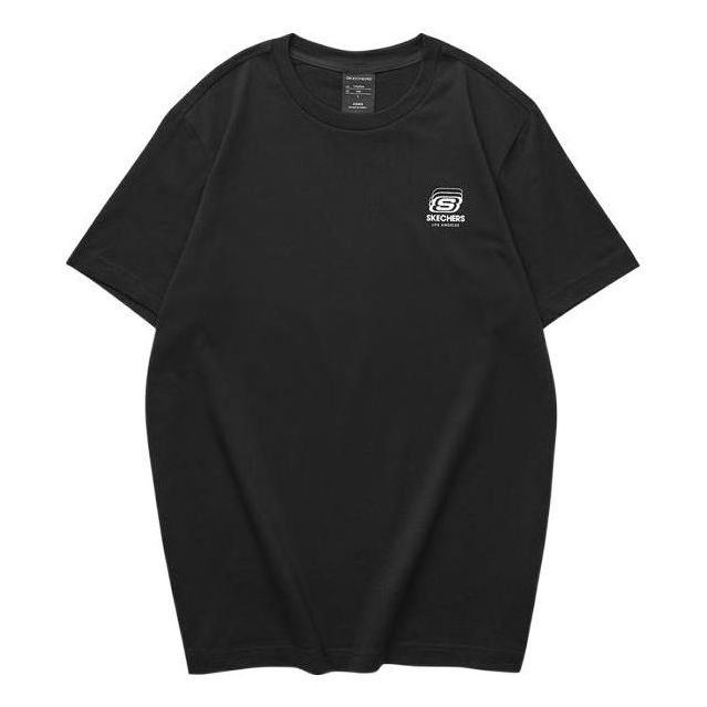 Skechers Logo Tee 'Black White' L222U065-0018 sold by KicksCrew