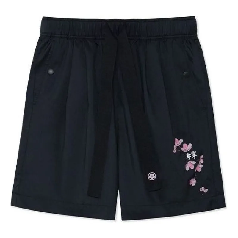 (WMNS) Li-Ning Floral Graphic Shorts 'Black' AKSS942-2 sold by KicksCrew