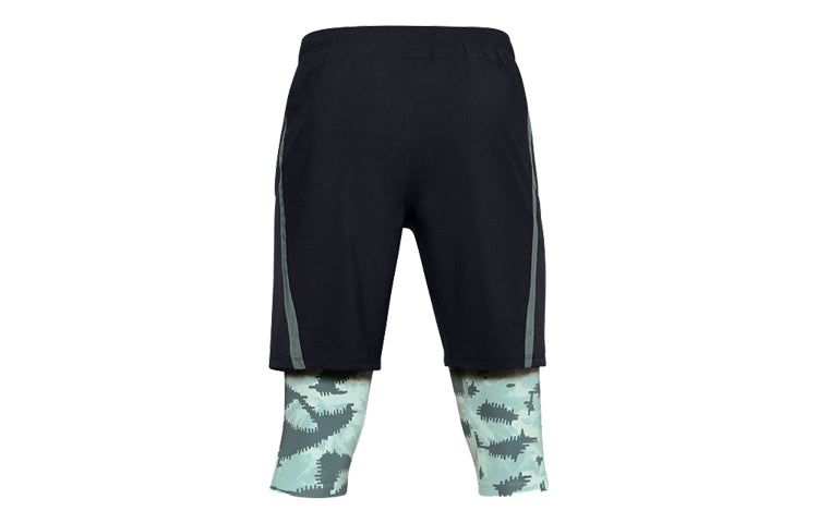 Under Armour Launch SW Long 2-in-1 Logo Shorts 'Black Green Camo' 1355480-424 sold by KicksCrew product image thumbnail 2