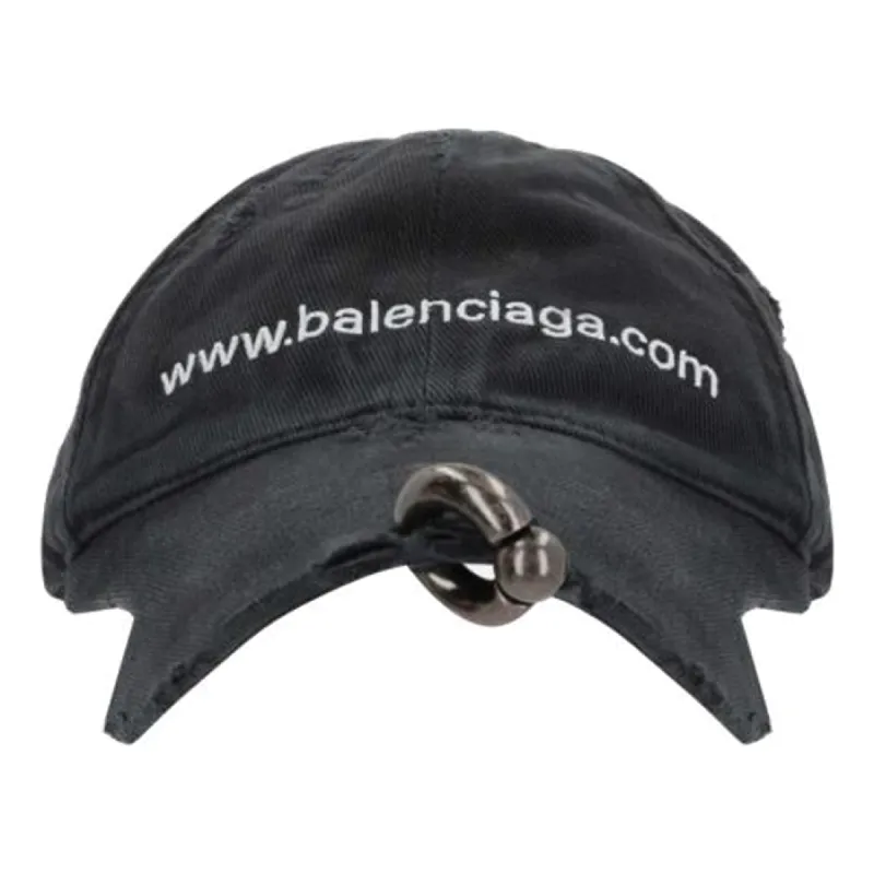 Balenciaga Bal.com Front Piercing Cap 'Black Faded' 750716410B21071 sold by KicksCrew