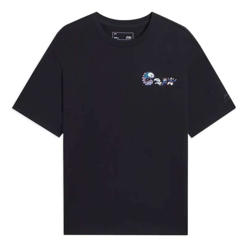 Li-Ning Counterflow Graphic T-shirt 'Black' AHSSA57-2 sold by KicksCrew