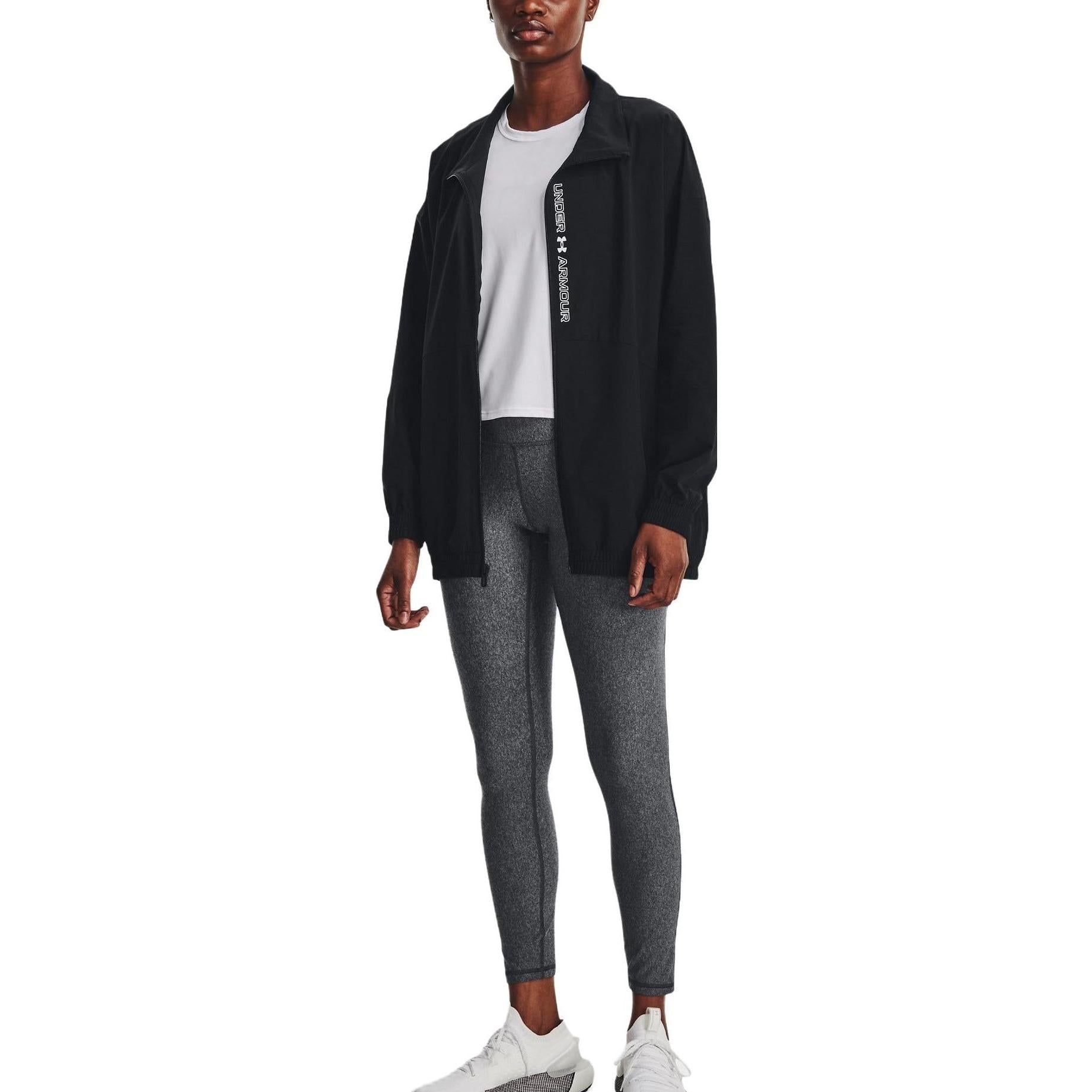 (WMNS) Under Armour Woven Full Zip Oversized Jacket 'Black' 1369890-002 sold by KicksCrew product image thumbnail 3