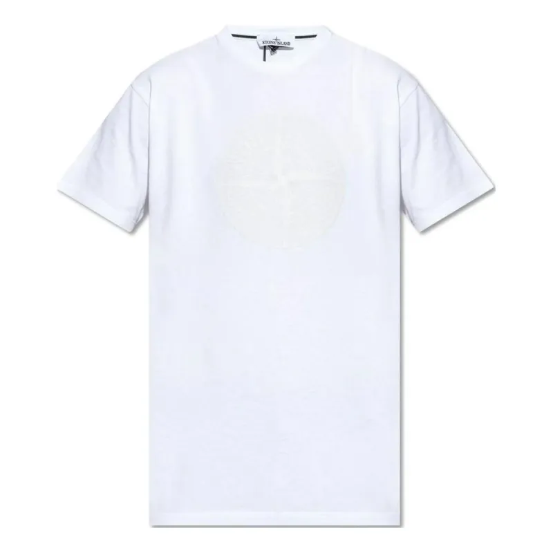 STONE ISLAND Industrial Two Textured Print T-shirt 'White' 79152NS92-V0001 sold by KicksCrew