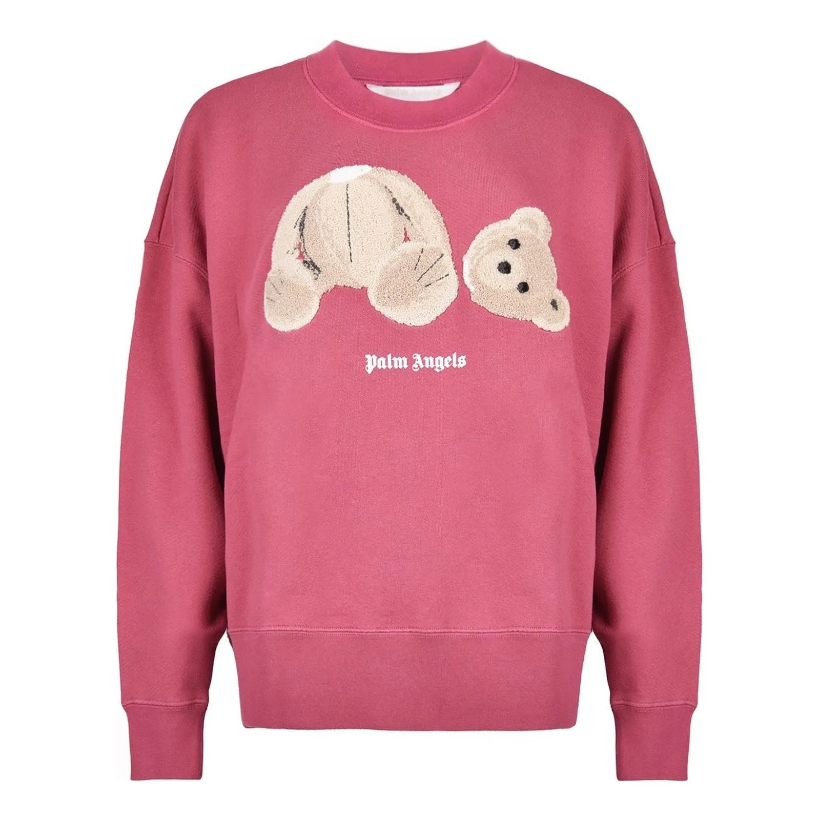 (WMNS) Palm Angels Teddy Bear Sweatshirt 'Punch Pink' PWBA017F21FLE0032860 sold by KicksCrew