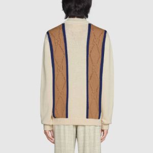 Gucci Striped V-Neck Cardigan 'Beige Brown' 655105-XKBWE-9275 sold by KicksCrew
