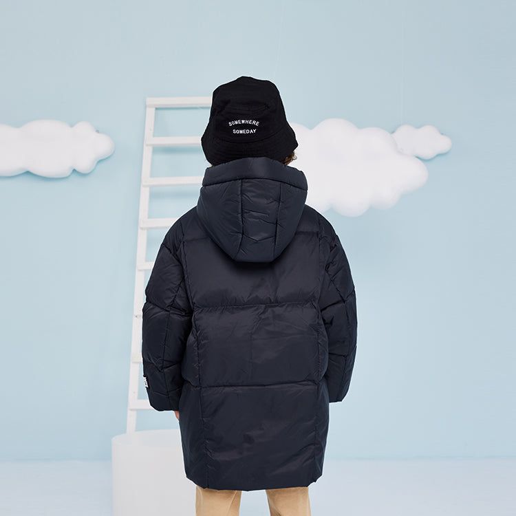 (PS) Converse Logo Long Down Jacket 'Black White' CV2142013GS-003 sold by KicksCrew product image thumbnail 4