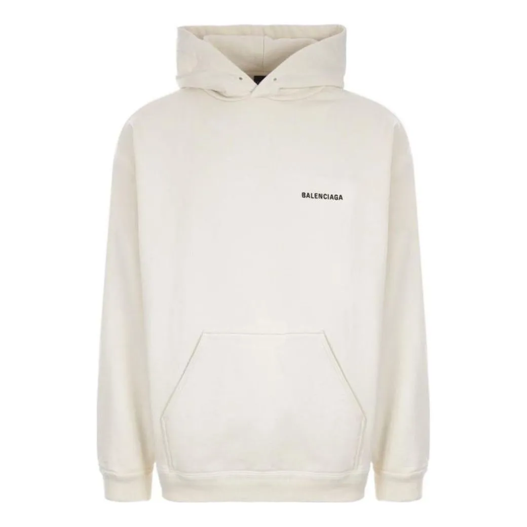 Balenciaga Back Logo Hoodie Regular Fit 'Off White' 600583TMVF5-9069 sold by KicksCrew
