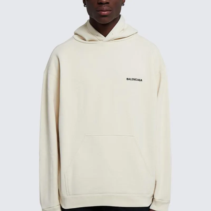 Balenciaga Back Logo Hoodie Regular Fit 'Off White' 600583TMVF5-9069 sold by KicksCrew product image thumbnail 4
