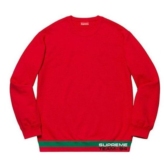 Supreme Rib Stripe Crewneck 'Red' SUP-SS19-10094 sold by KicksCrew