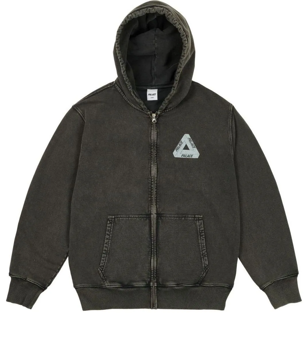Palace SS24 Pigment Wash Tri-Ferg Hoody Jacket 'Black' P26CS098 sold by KicksCrew