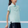 (GS) ASICS Logo Polo Shirt 'Blue' 332241173033-89GR sold by KicksCrew