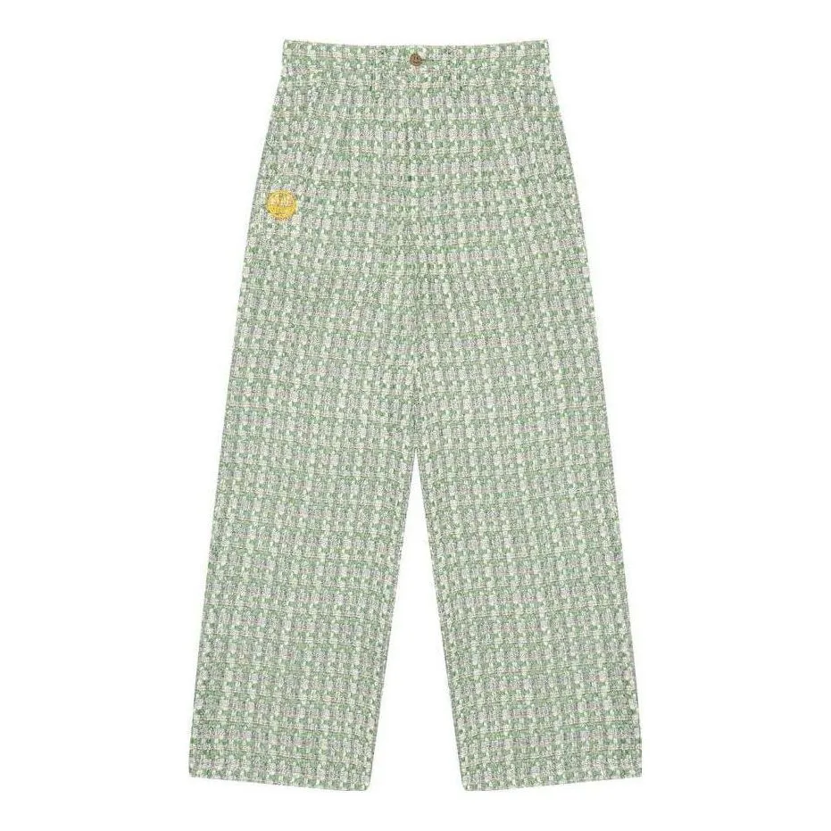 Drew House Boucle Wide Leg Pleated Pants 'Green' DW-FW23-012 sold by KicksCrew