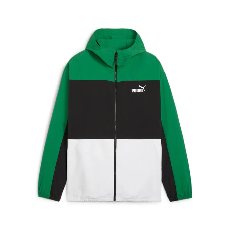 PUMA Hooded Windbreaker Jacket 'Black Green' 675387-86 sold by KicksCrew