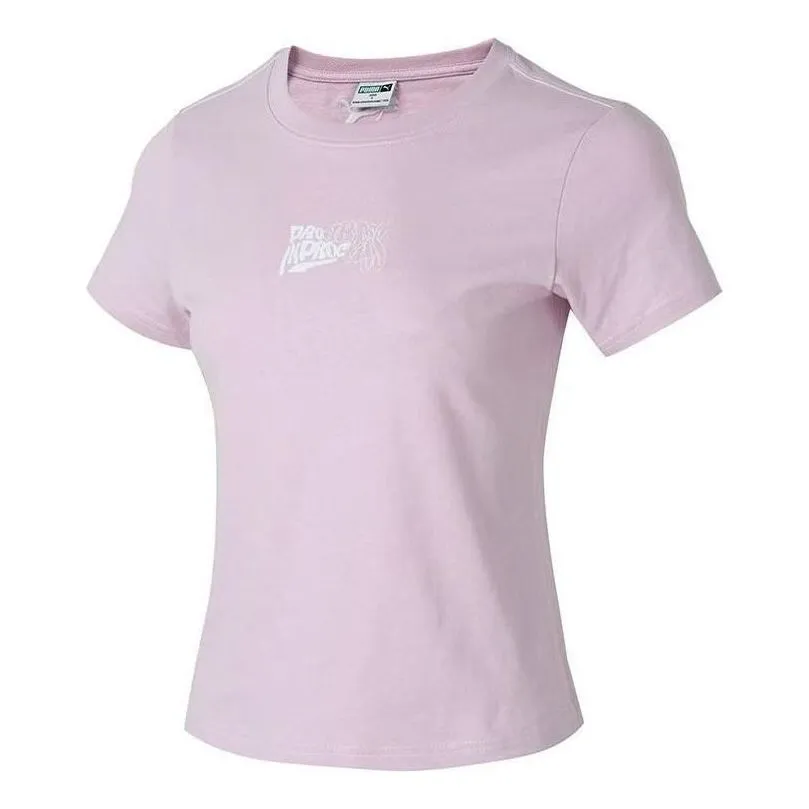 (WMNS) PUMA Logo T-Shirt 'Pink' 626865-60 sold by KicksCrew