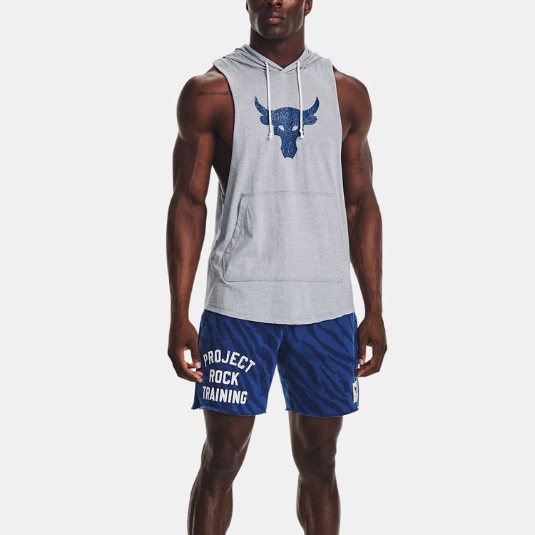 Under Armour Project Rock BSR Bull Sleeveless Hoodie 'Grey Blue' 1376939-035 sold by KicksCrew product image thumbnail 3