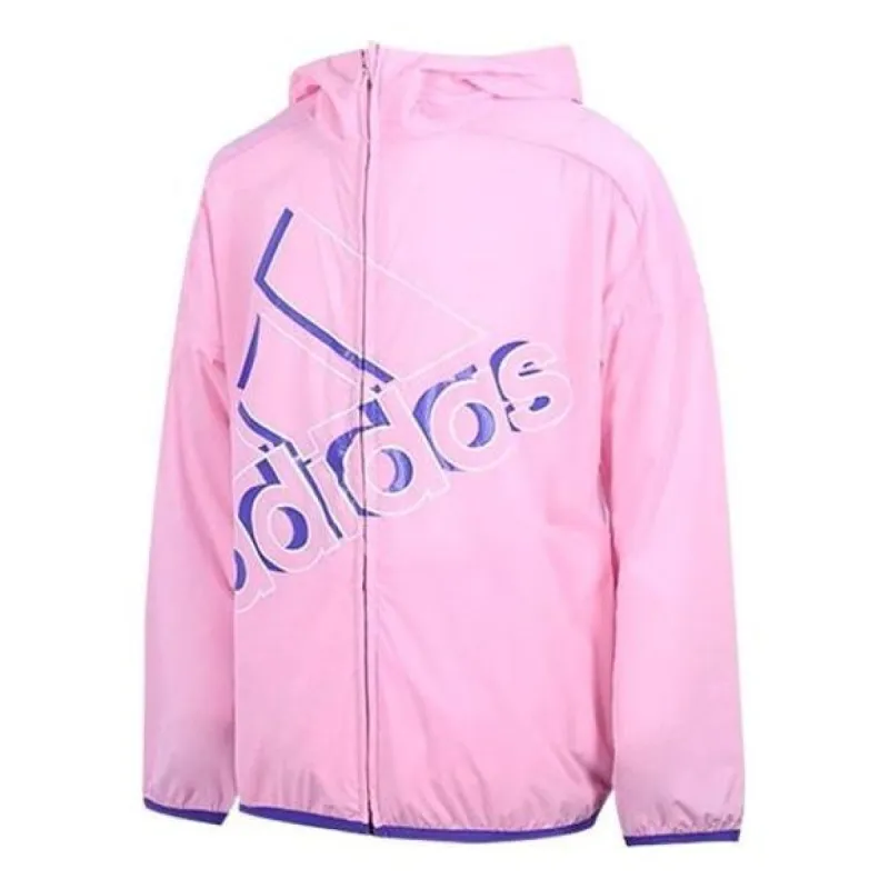 (PS) Adidas Logo Hooded Jacket 'Pink' HT4911 sold by KicksCrew